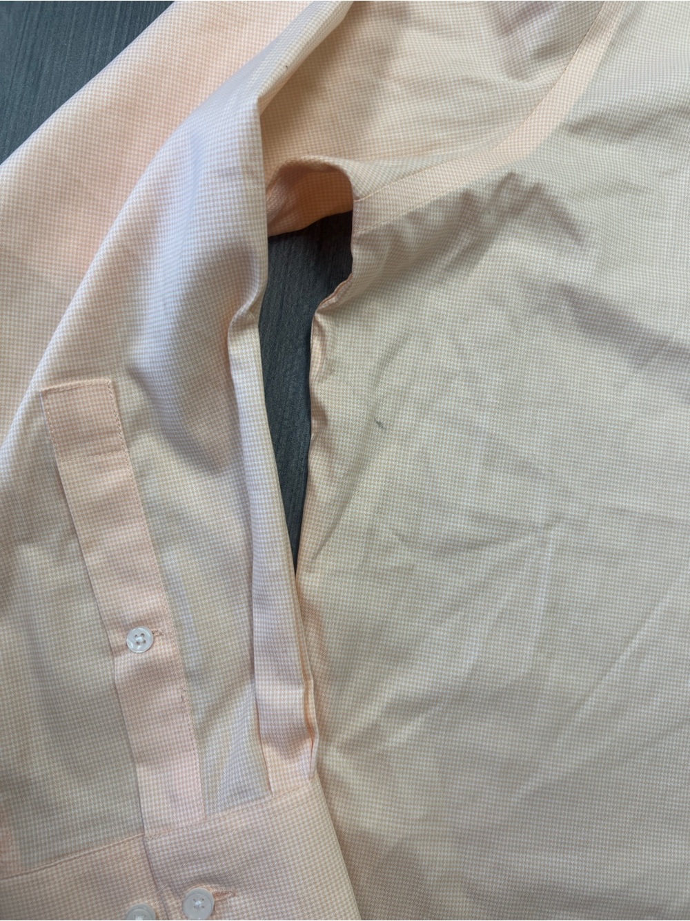 NWT Michael Kors Men's Dress Shirt Gingham Light Orange 2XL Regular Fit - Picture 7 of 12